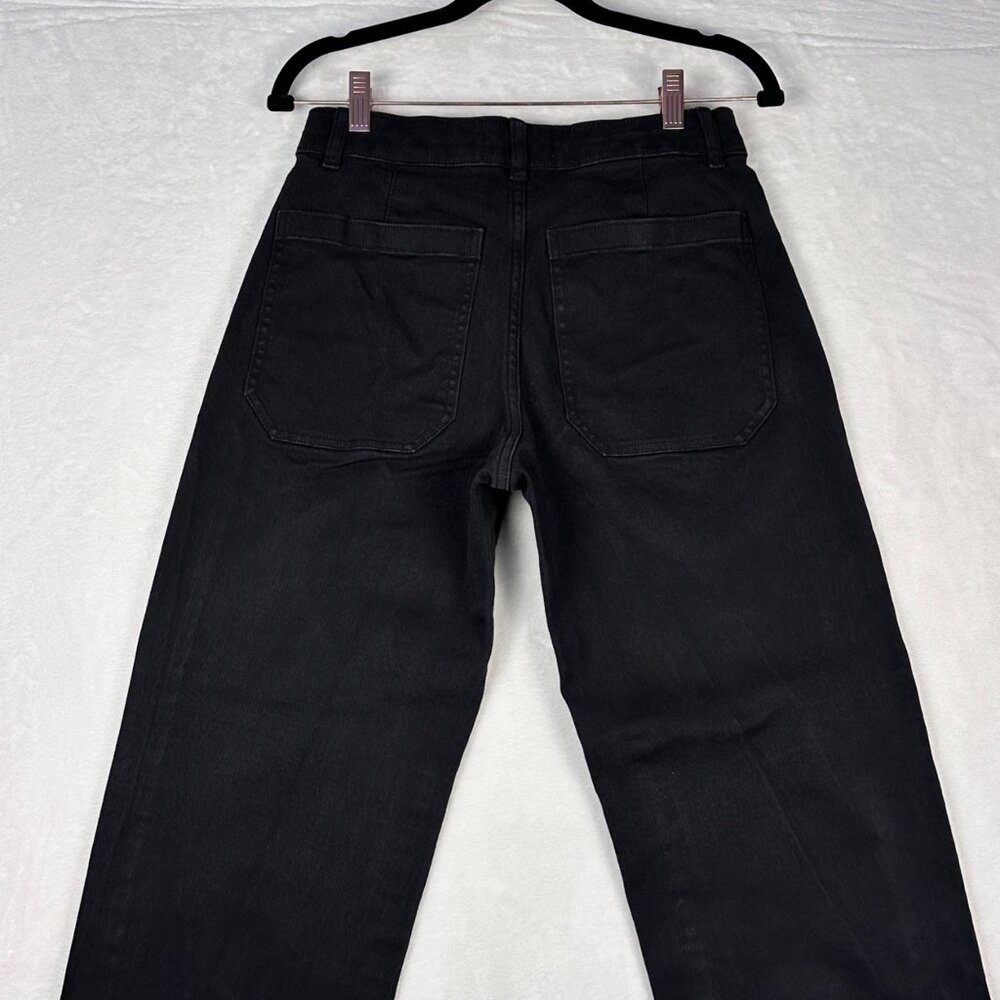 Everlane The Barrel Pant Black 4R High Rise Wide Leg Ankle Crop Organic Cotton - Picture 9 of 10